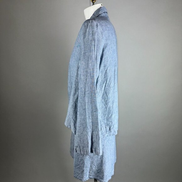 Bryn Walker Denim Chambray Spaghetti Strap Tank Dress Tunic & Jacket Set Small - Picture 6 of 11